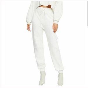 NWT Culpos Inc Knit Cargo Joggers / Pants Medium, Ivory Super Soft Cozy